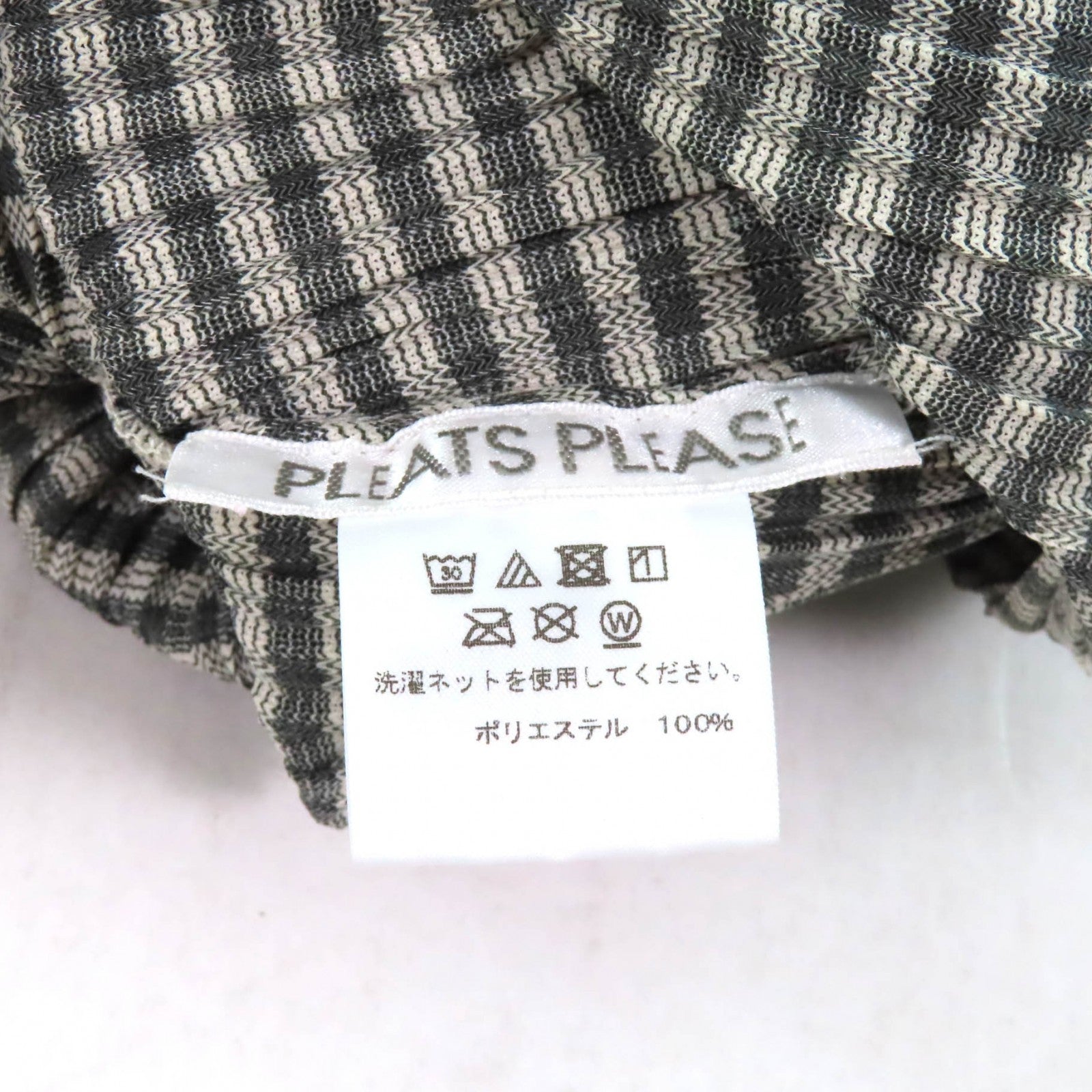 PLEATS PLEASE ギンガム チェック ポリエステル ワンピース