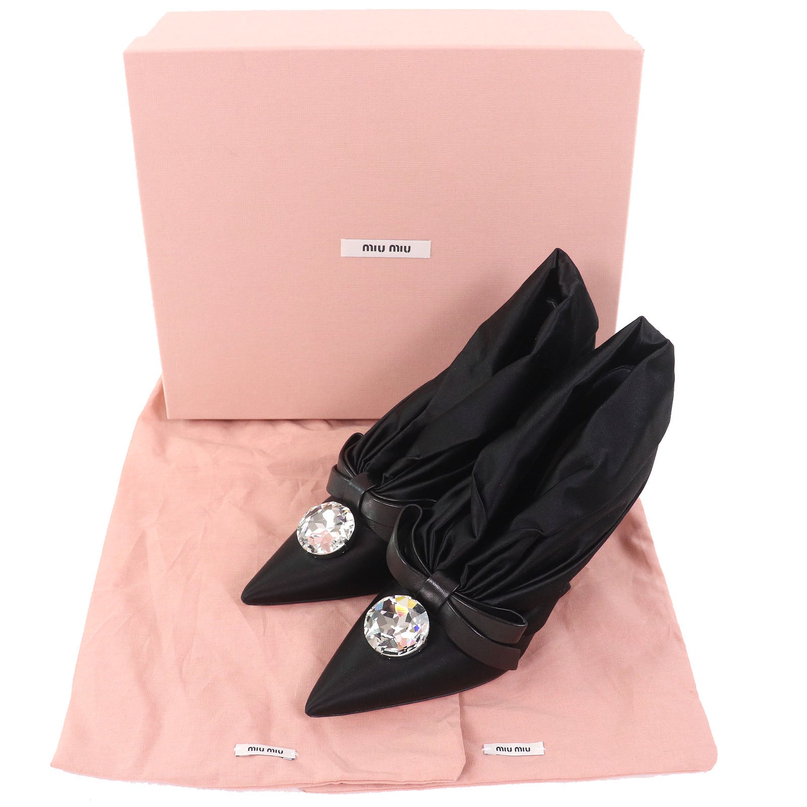 ミュウミュウ サテン パンプス