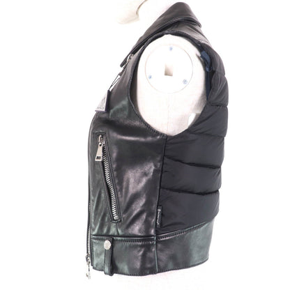 Moncler RODEIA ジップアップ レザー ダウンベスト