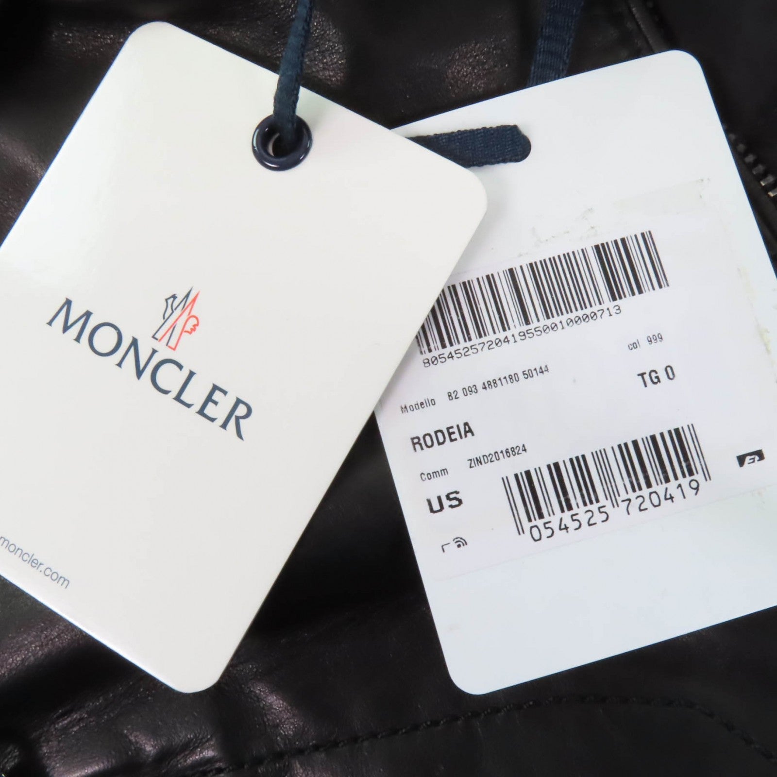 Moncler RODEIA ジップアップ レザー ダウンベスト