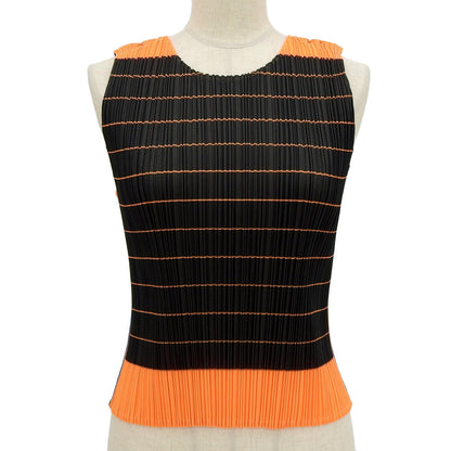 PLEATS PLEASE プリーツ ポリエステル ノースリーブ Tシャツ