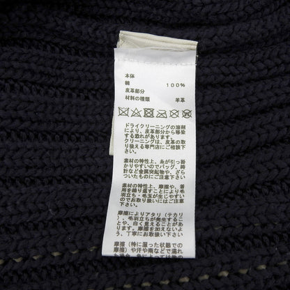 エルメス 編み込み レザー コットン ニット