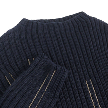 エルメス 編み込み レザー コットン ニット