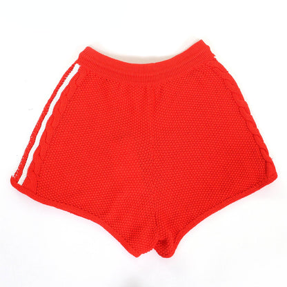 グッチ×アディダス トレフォイル刺繍ニットショーツ