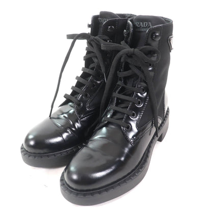プラダ Re-Nylon ロゴ レザーブーツ