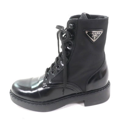 プラダ Re-Nylon ロゴ レザーブーツ