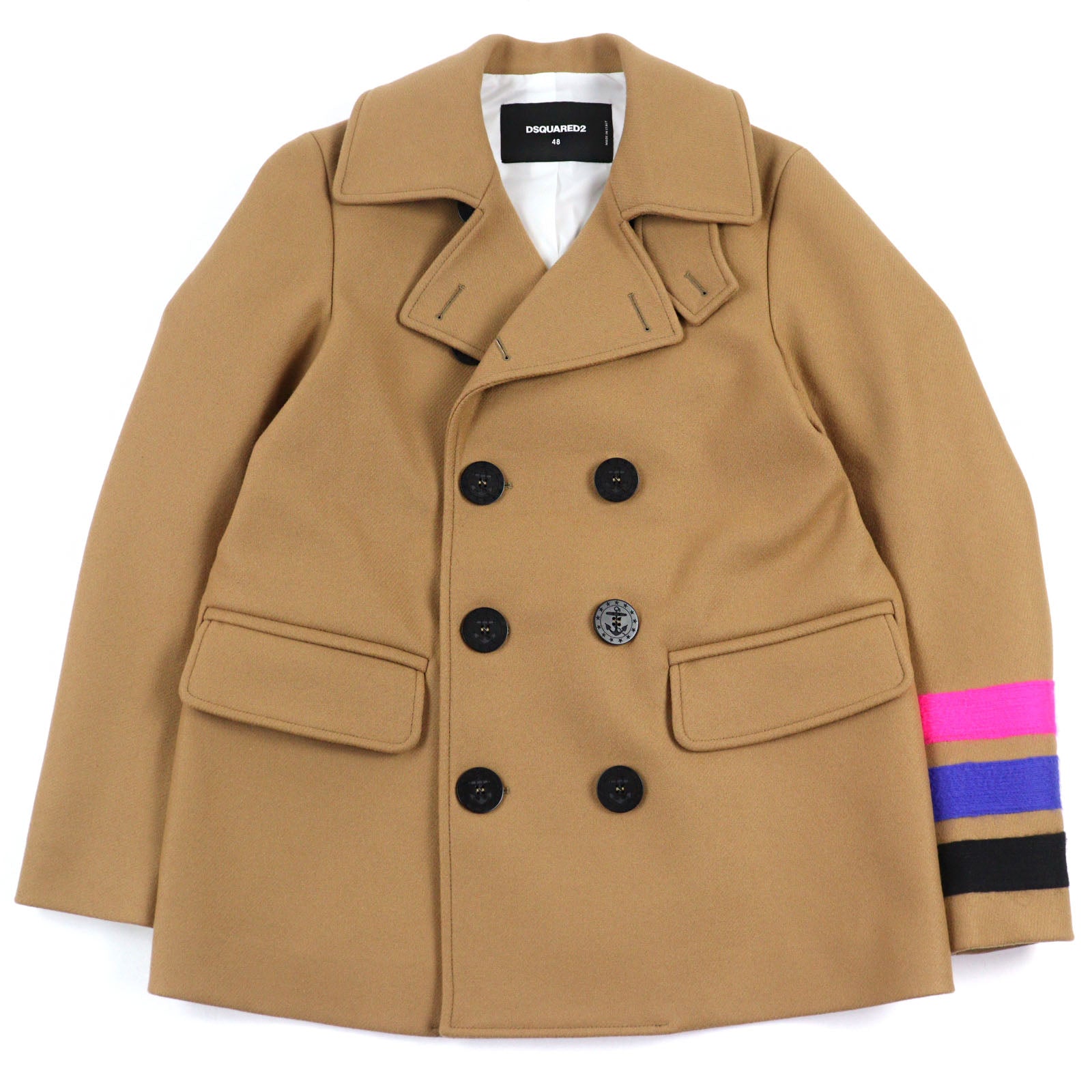 DSQUARED2 ダブル ブレスト ピー コート ウール コート
