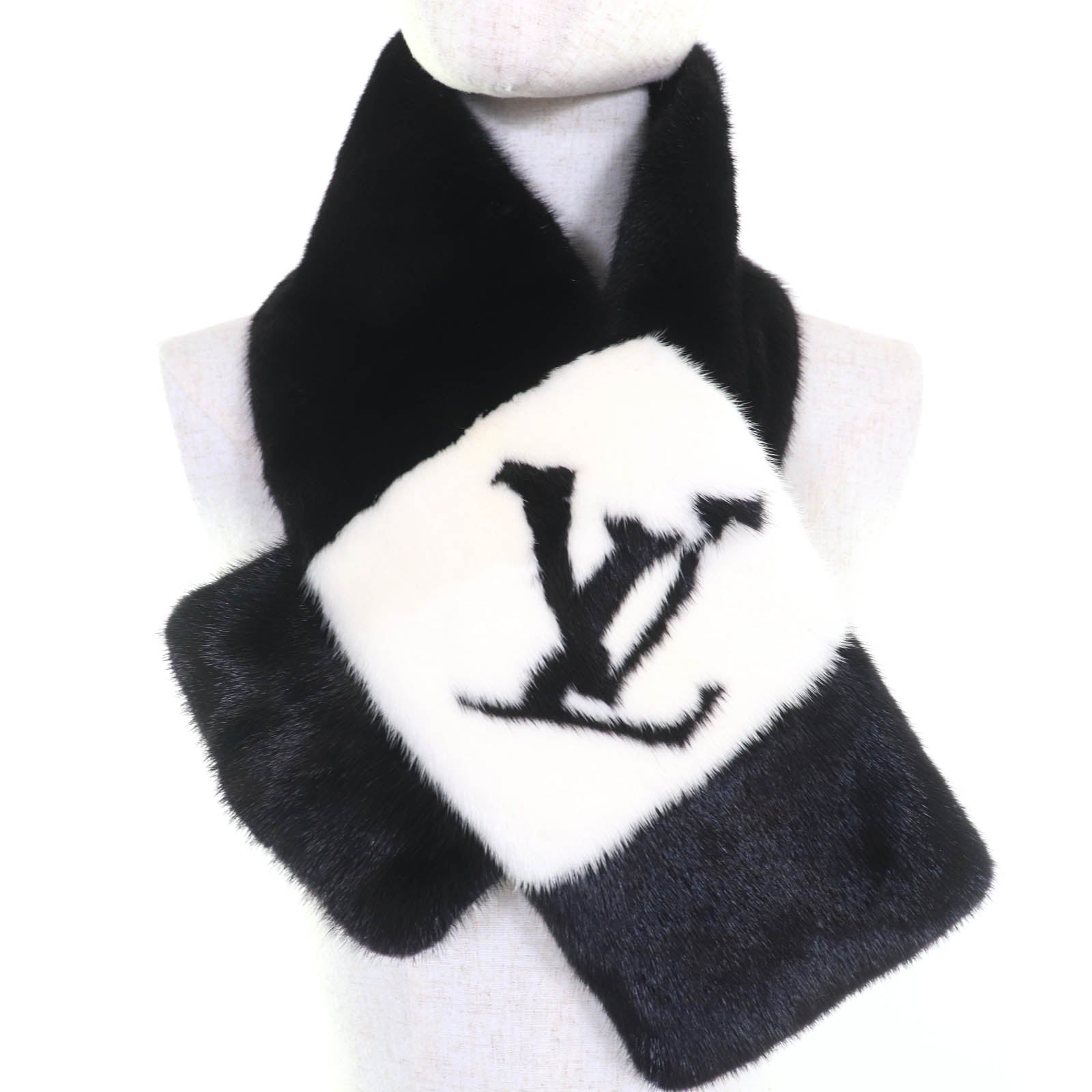 ルイヴィトン LV ロゴ ミンク マフラー