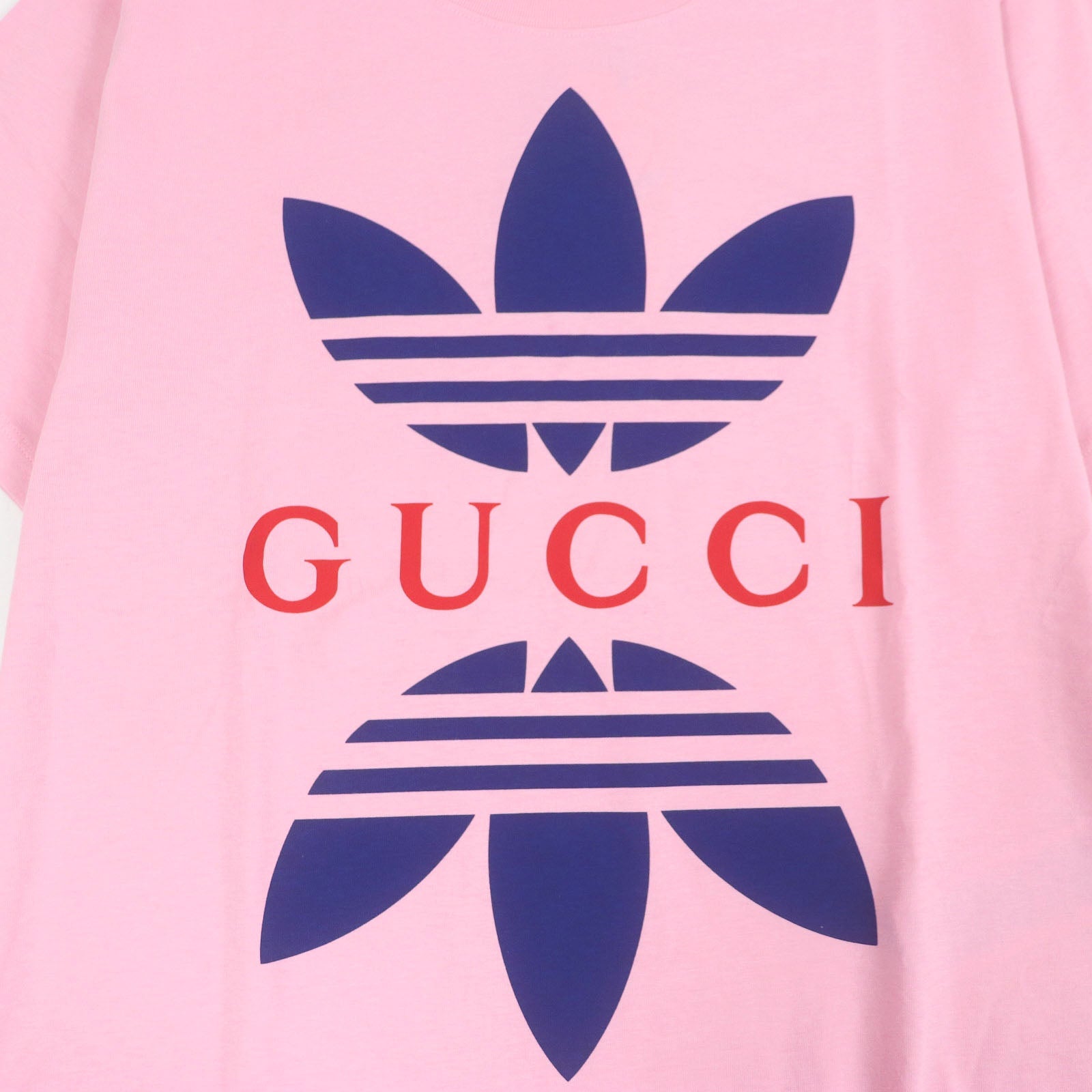 グッチ×adidas トレフォイル ロゴ プリント コットン トップ