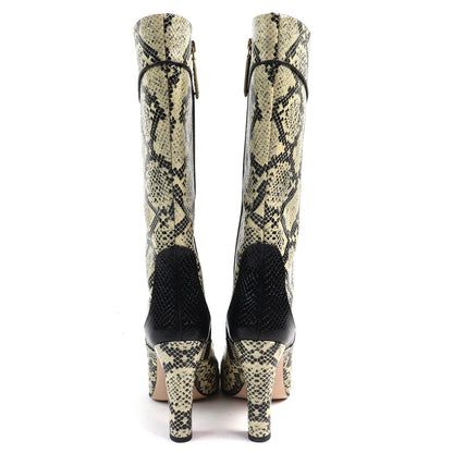 グッチ パイソン パターン レザー ブーツ