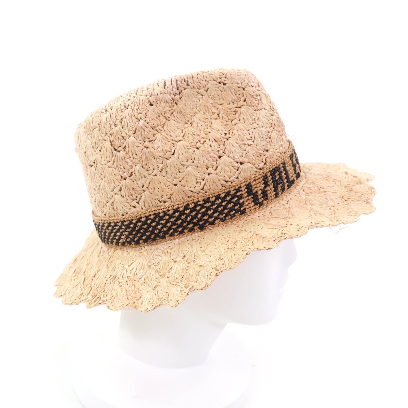 ヴァレンティノ ボルサリーノ パナマ 刺繍 ロゴ ハット