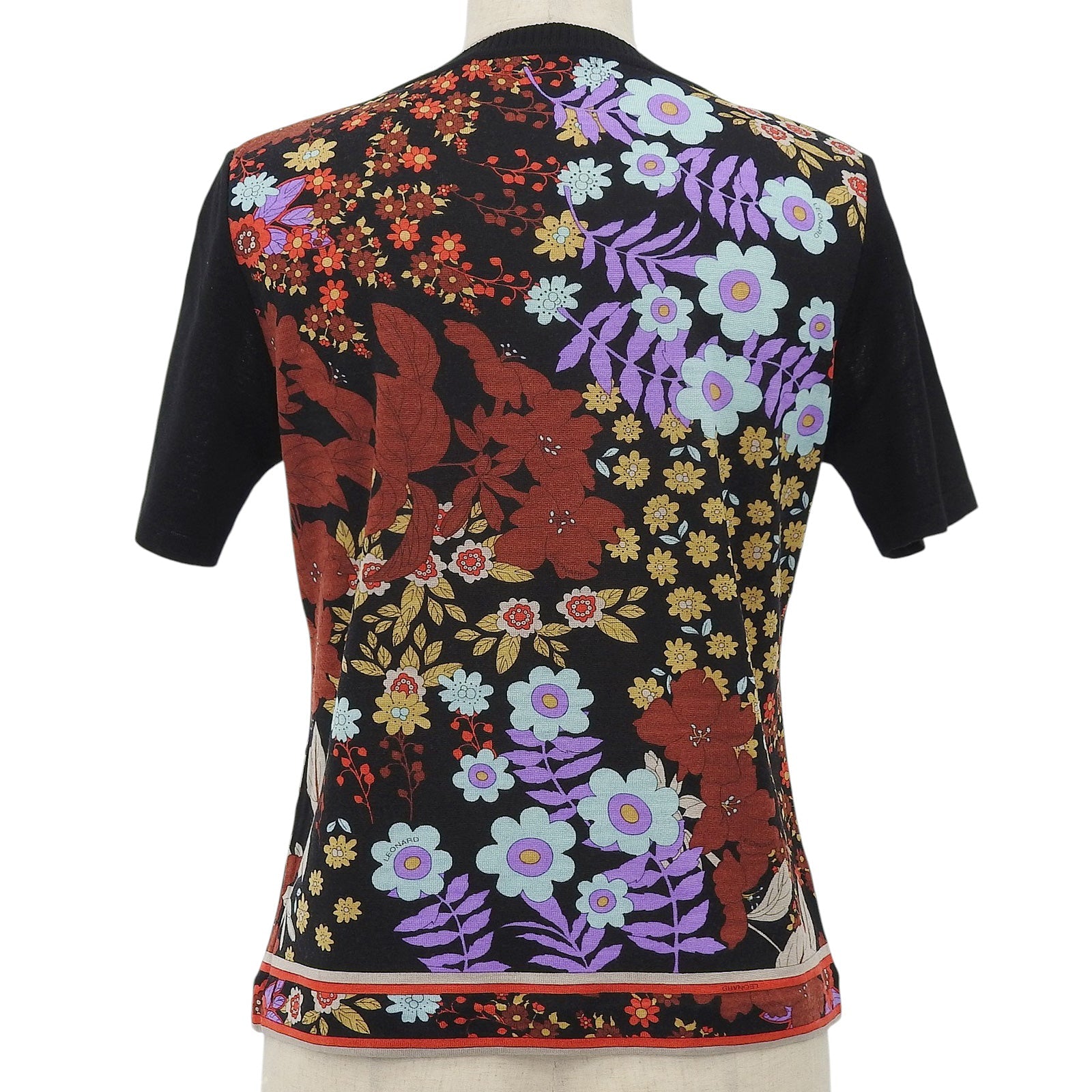 LEONARD FASHION フラワー プリント ニット トップ