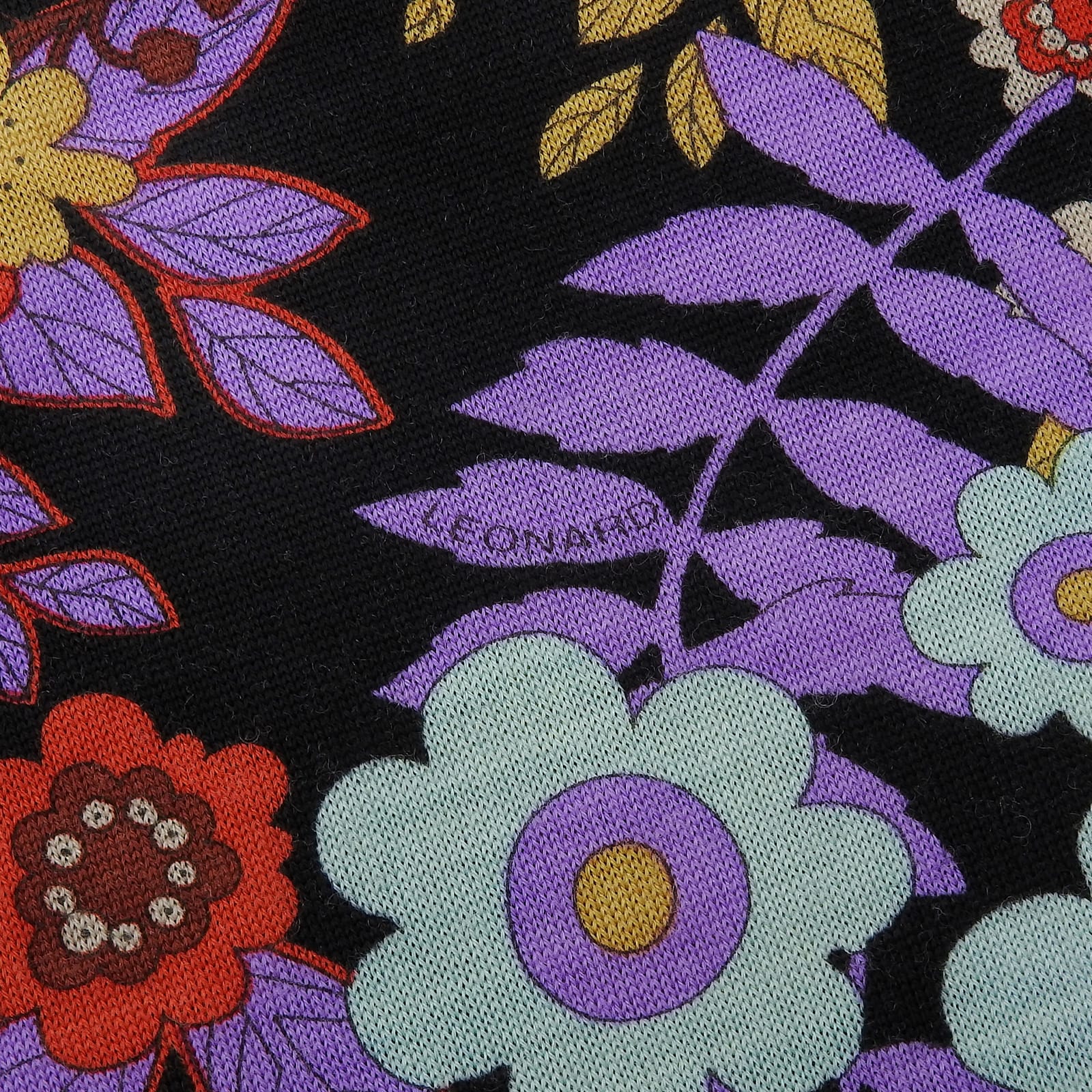 LEONARD FASHION フラワー プリント ニット トップ