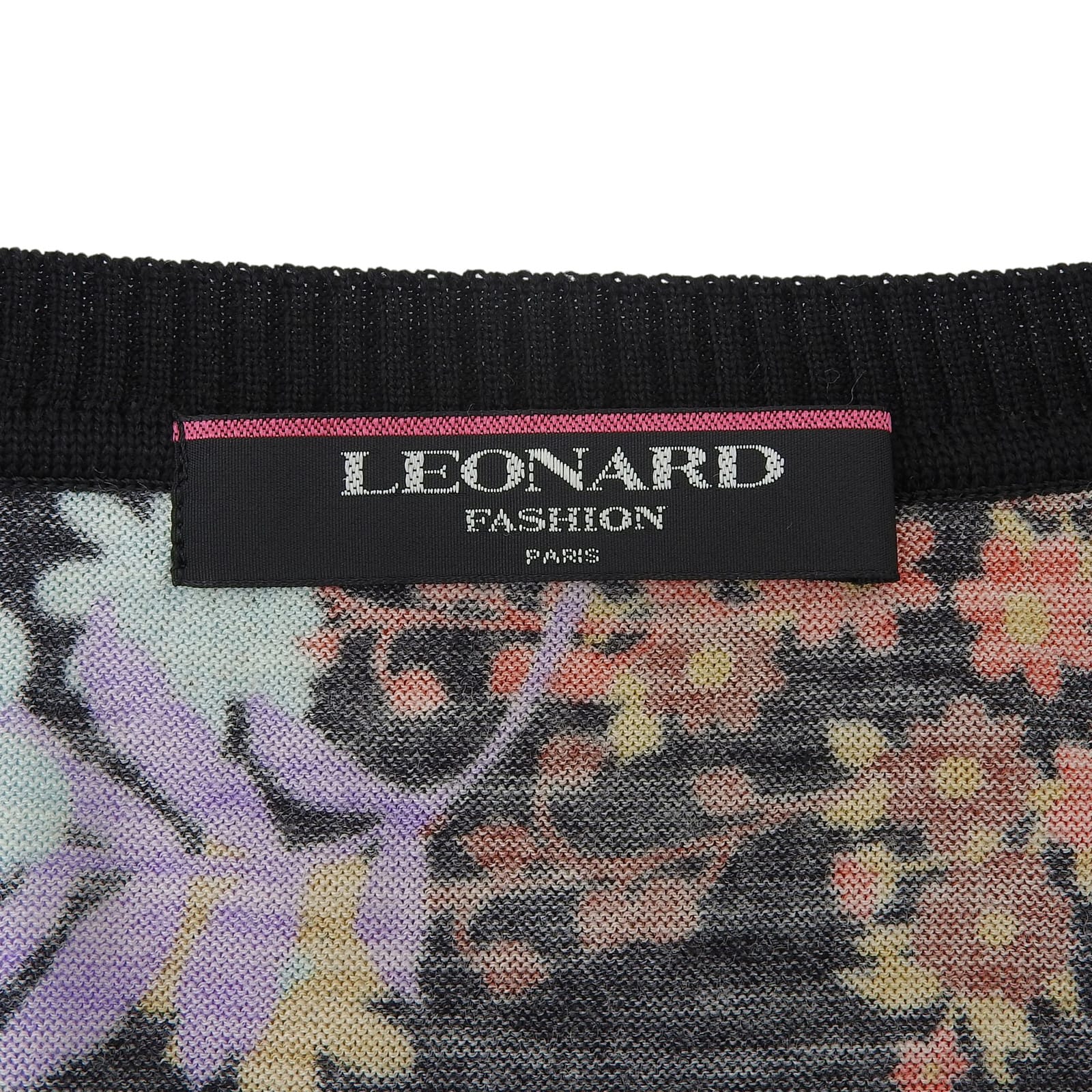LEONARD FASHION フラワー プリント ニット トップ