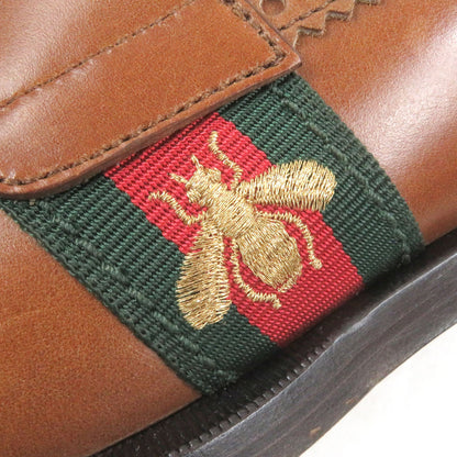 グッチ ビー 刺繍 ウェブ ライン レザー ローファー