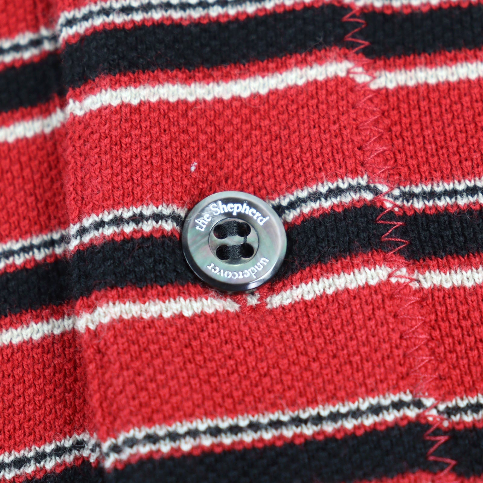 UNDERCOVER ロゴ刺繍 ボーダー ビッグコットンポロシャツ