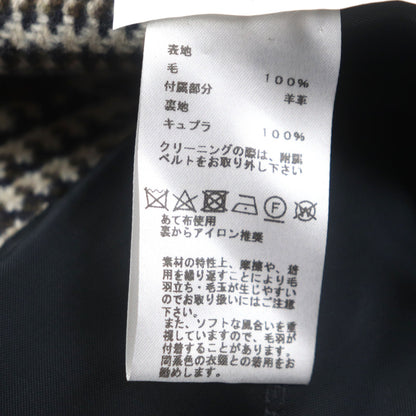エルメス グレンチェック ウールレザーコート