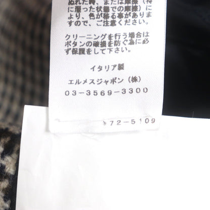 エルメス グレンチェック ウールレザーコート