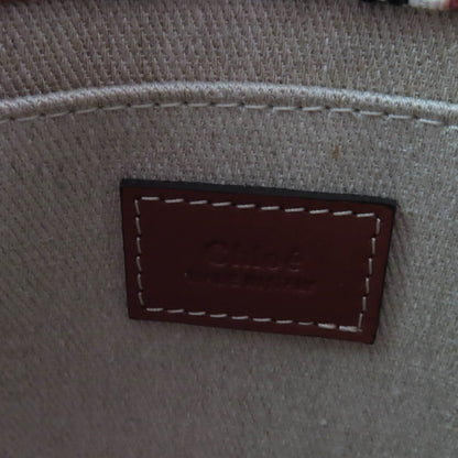 クロエ ウッディ トートバッグ レザー リネン 2WAY
