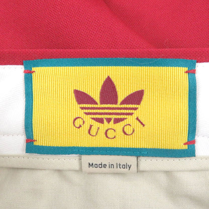 グッチ×adidas トレフォイルロゴ刺繍スリーストライプパンツ