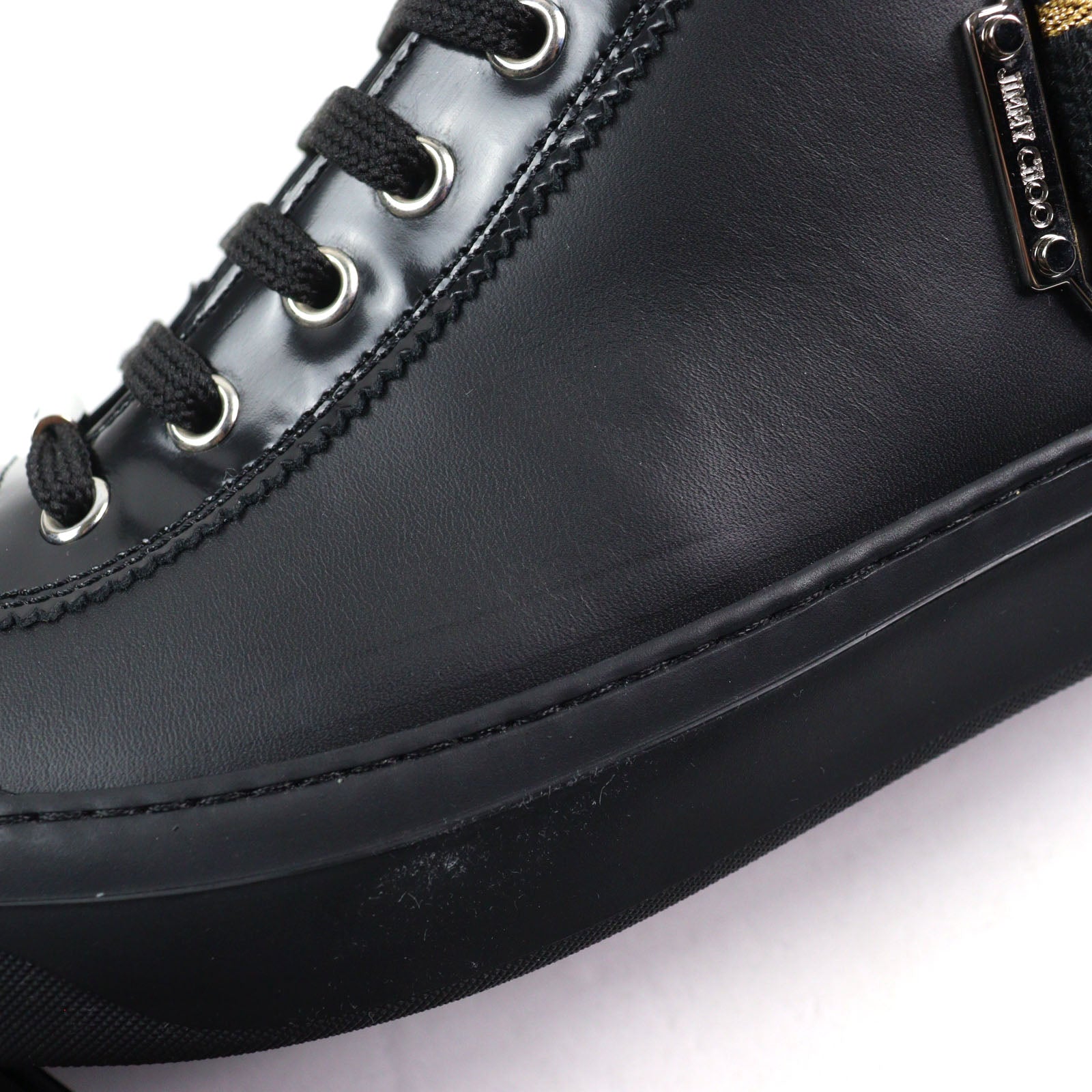 Jimmy Choo アーガイルストラップレザースニーカー