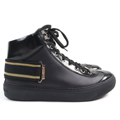 Jimmy Choo アーガイルストラップレザースニーカー