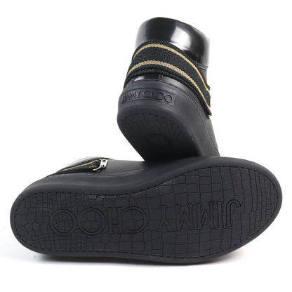 Jimmy Choo アーガイルストラップレザースニーカー
