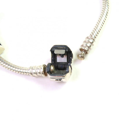 PANDORA ハート モチーフ ドット カラー ストーン シルバー ブレスレット