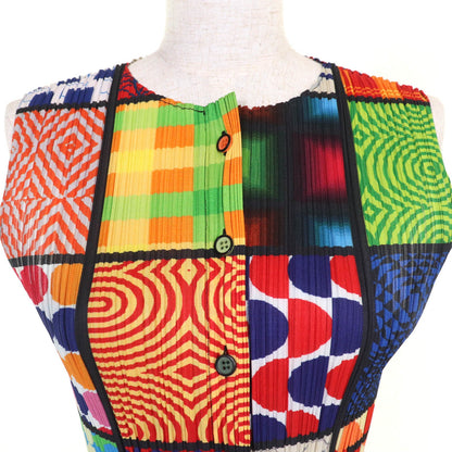 PLEATS PLEASE ベスト 総柄 ノースリーブ Tシャツ