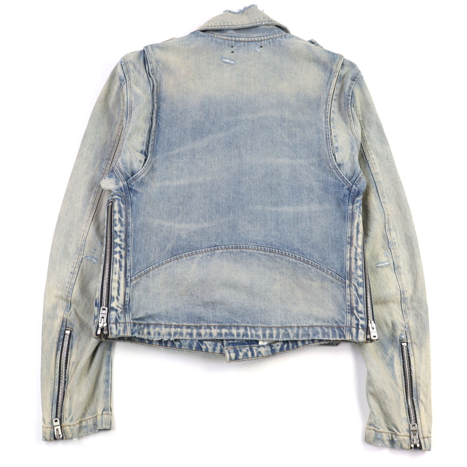 AMIRI ダメージ デニム メタル ロゴ デニム ジャケット