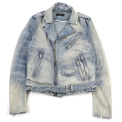 AMIRI ダメージ デニム メタル ロゴ デニム ジャケット