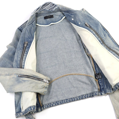 AMIRI ダメージ デニム メタル ロゴ デニム ジャケット