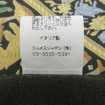 エルメス CHASSEEN INDE シルク 長袖 ポロシャツ M
