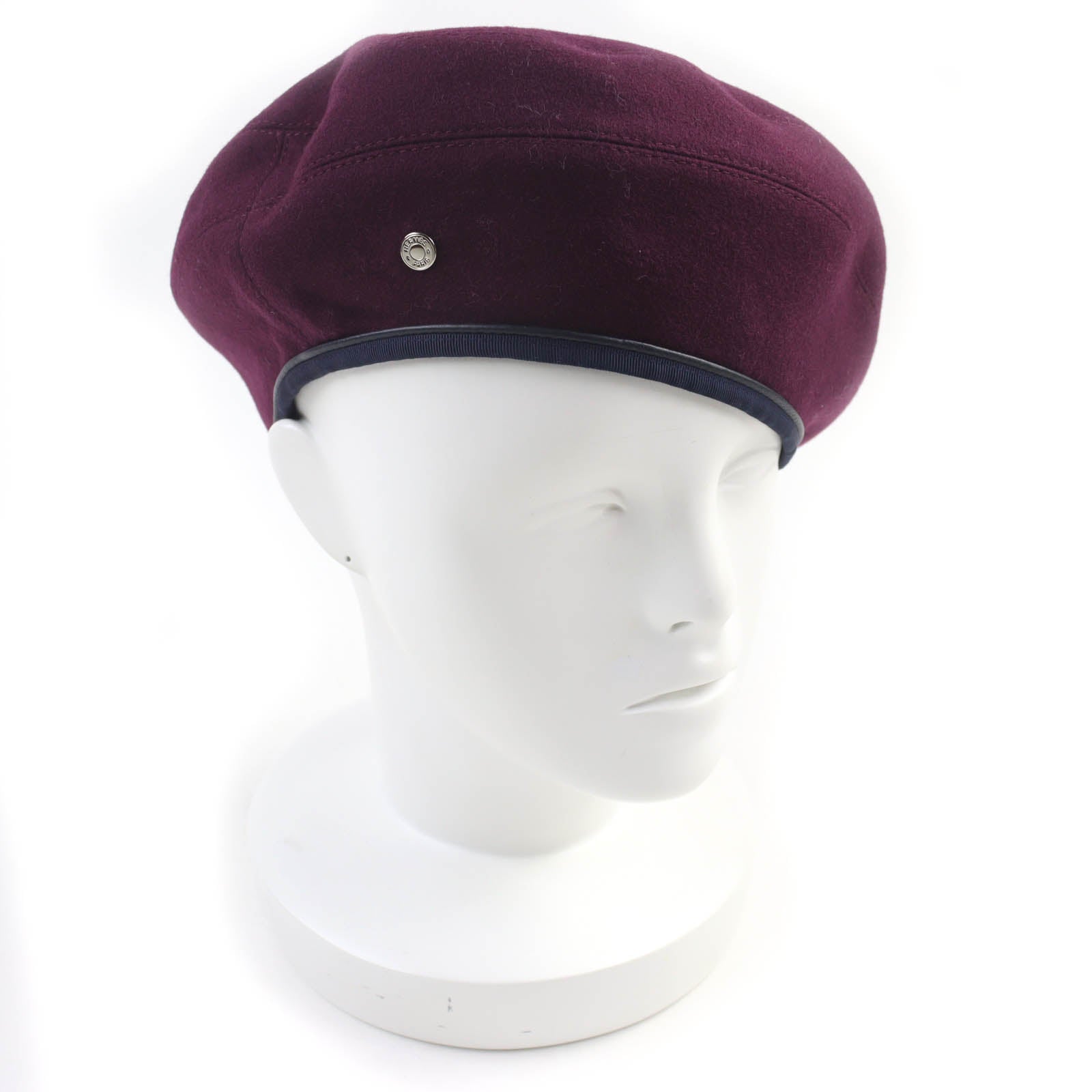 エルメス サントレノ レザー カシミア ベレー帽