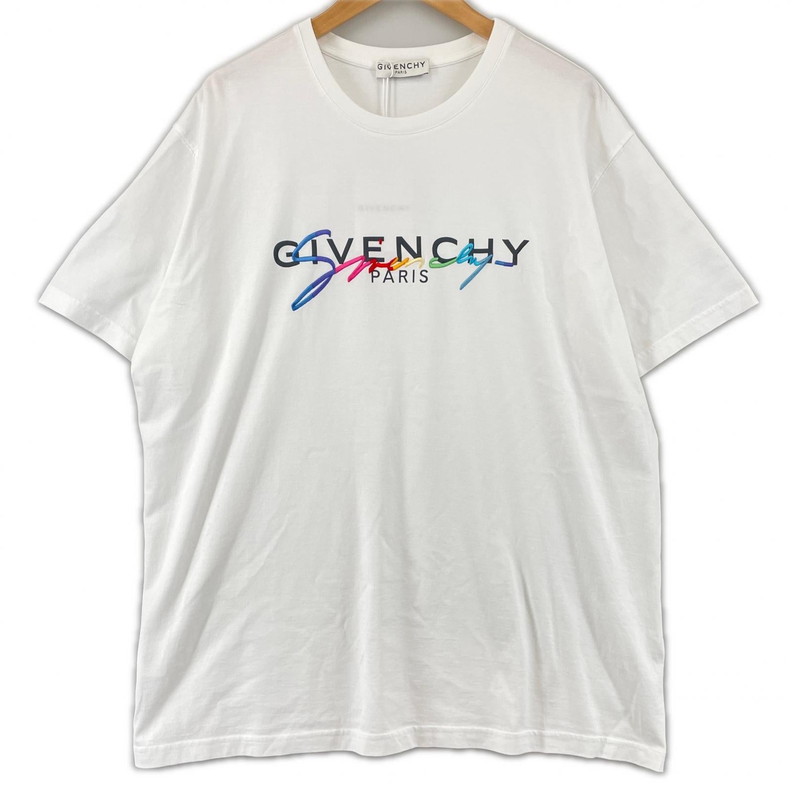 ジバンシィ BM70RL3002 レインボー ロゴ コットン Tシャツ