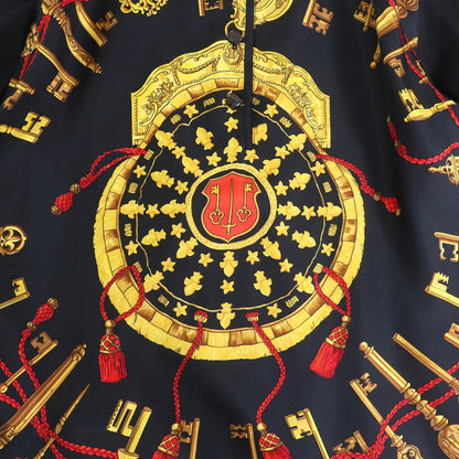エルメス LES CLES THE KEYS シルク ポロ シャツ