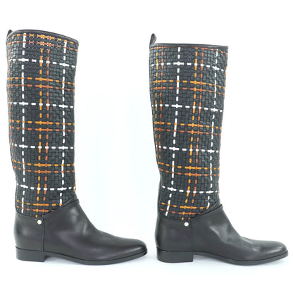エルメス 37.5 レザー ブーツ