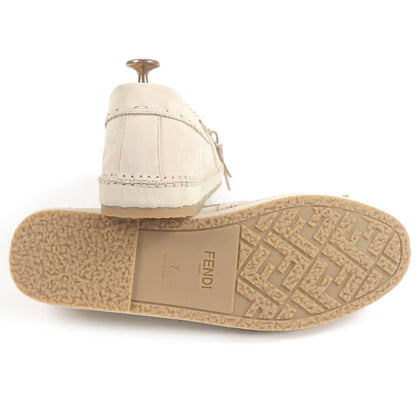 フェンディ Olock FF ロゴ ヌバック レザー ローファー