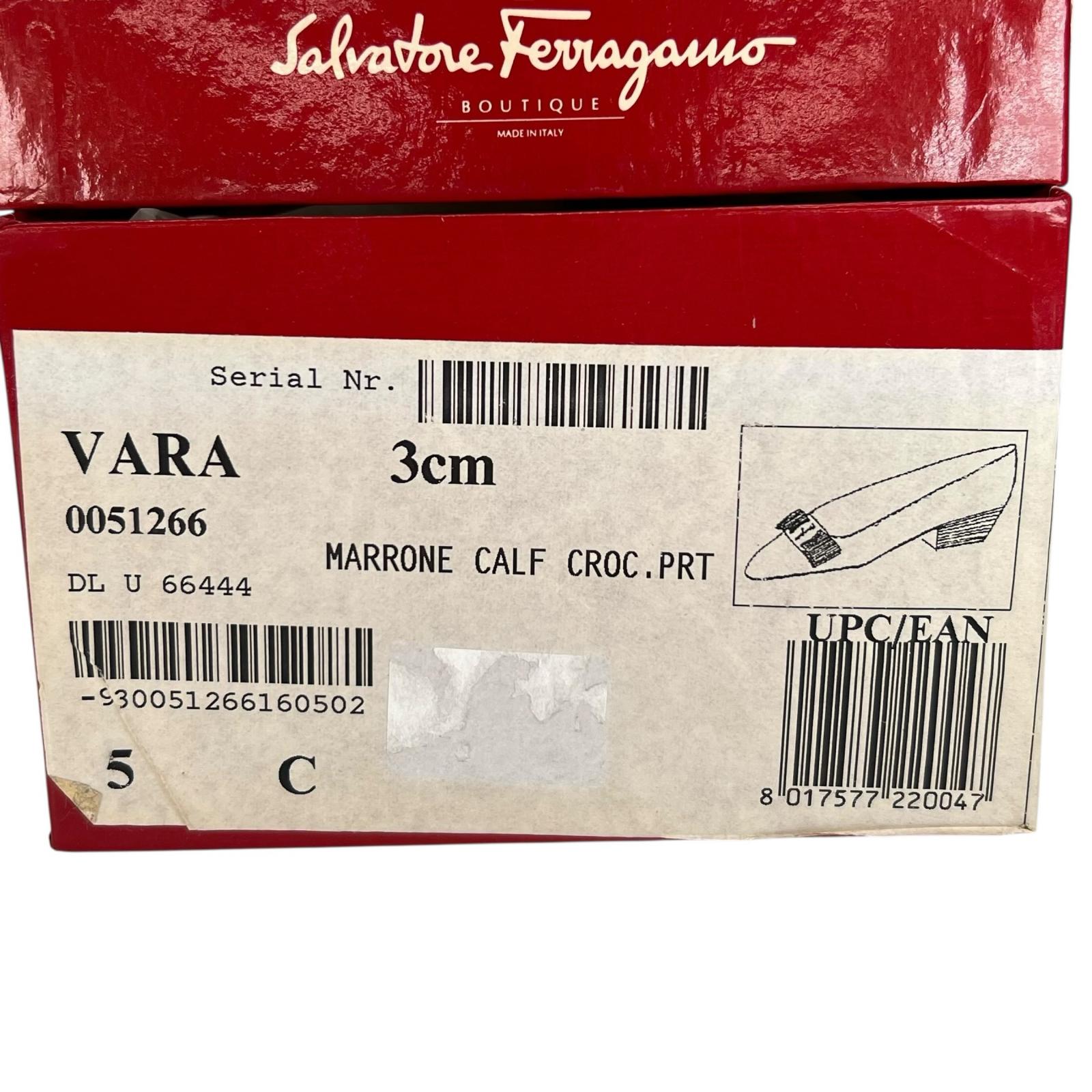 サルヴァトーレ フェラガモ VARA クロコダイル パンプス
