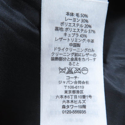 コーチ チェック パターン メタル ロゴ ダブル ブレスト コート