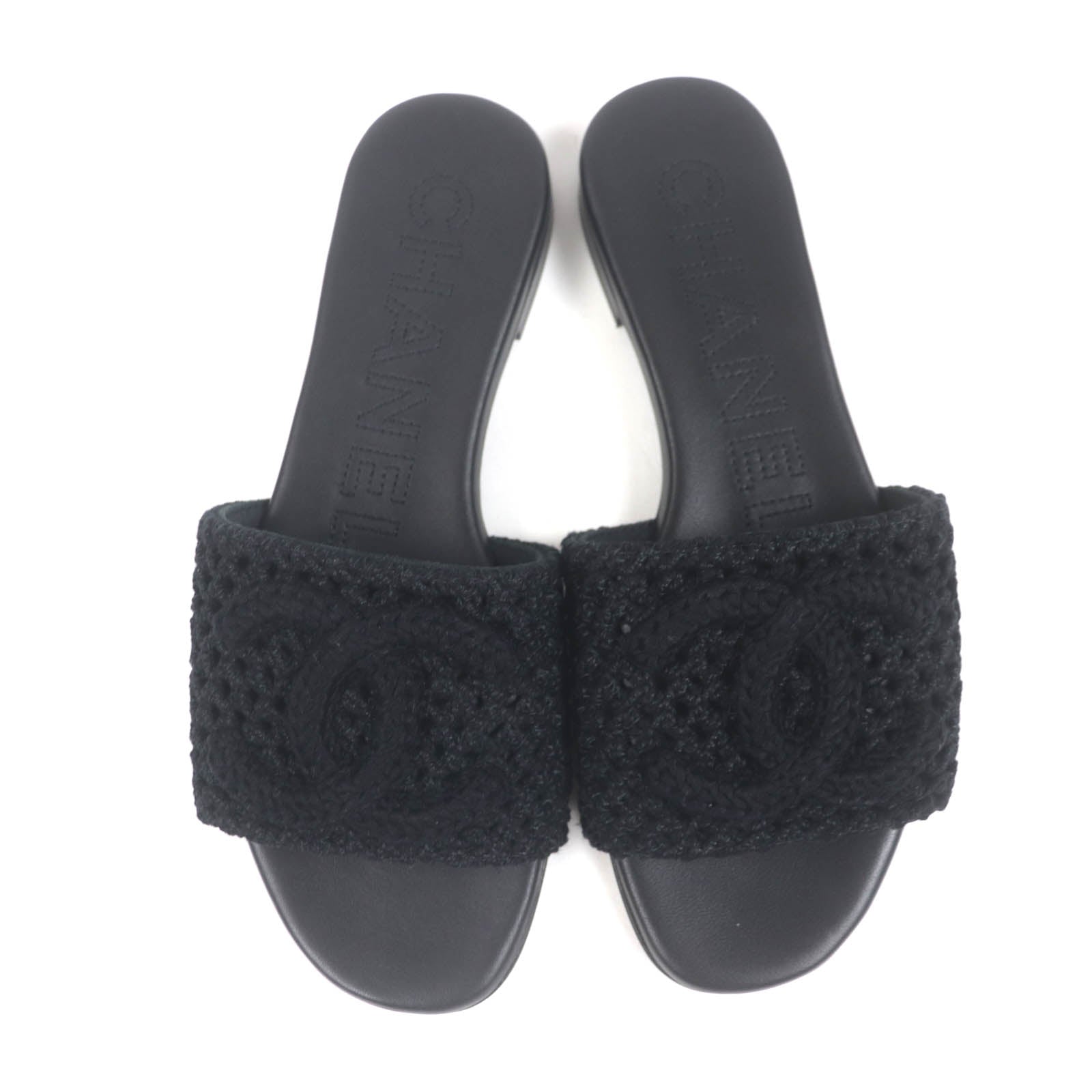 シャネル CC ロゴ クロシェ デザイン サンダル