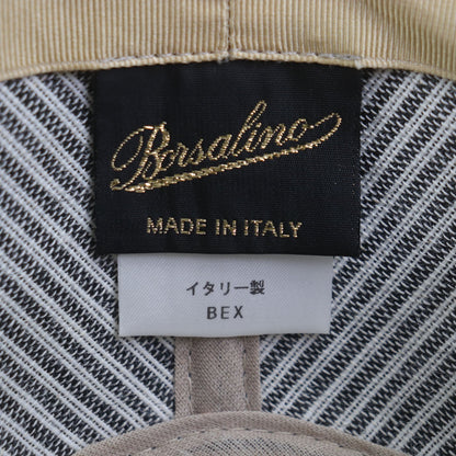 ボルサリーノ ストライプロゴリボン コットン フェドラ