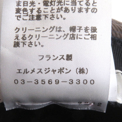 エルメス 刺繍 H ロゴ コーデュロイ コットン ハット