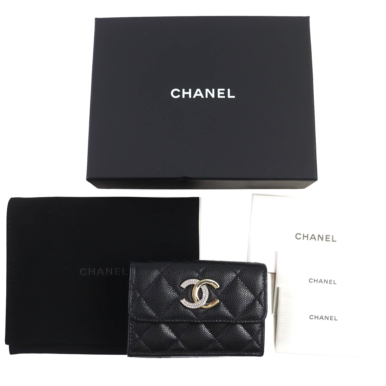シャネル ココ マーク マトラッセ キャビア 財布