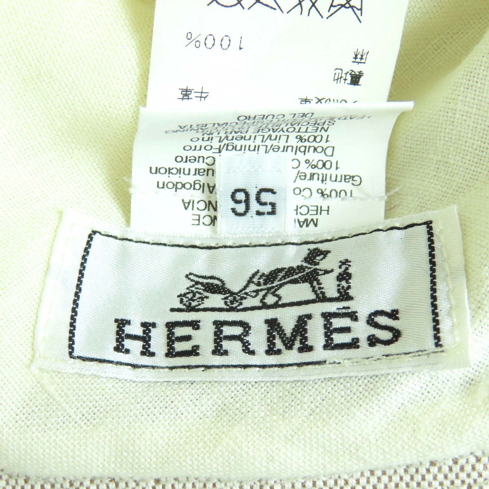エルメス レザー コットン バケットハット56