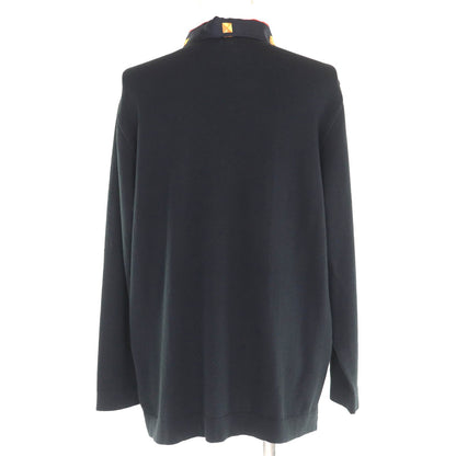 エルメス LES CLES THE KEYS シルク長袖ポロシャツ S