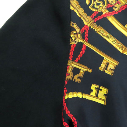 エルメス LES CLES THE KEYS シルク長袖ポロシャツ S