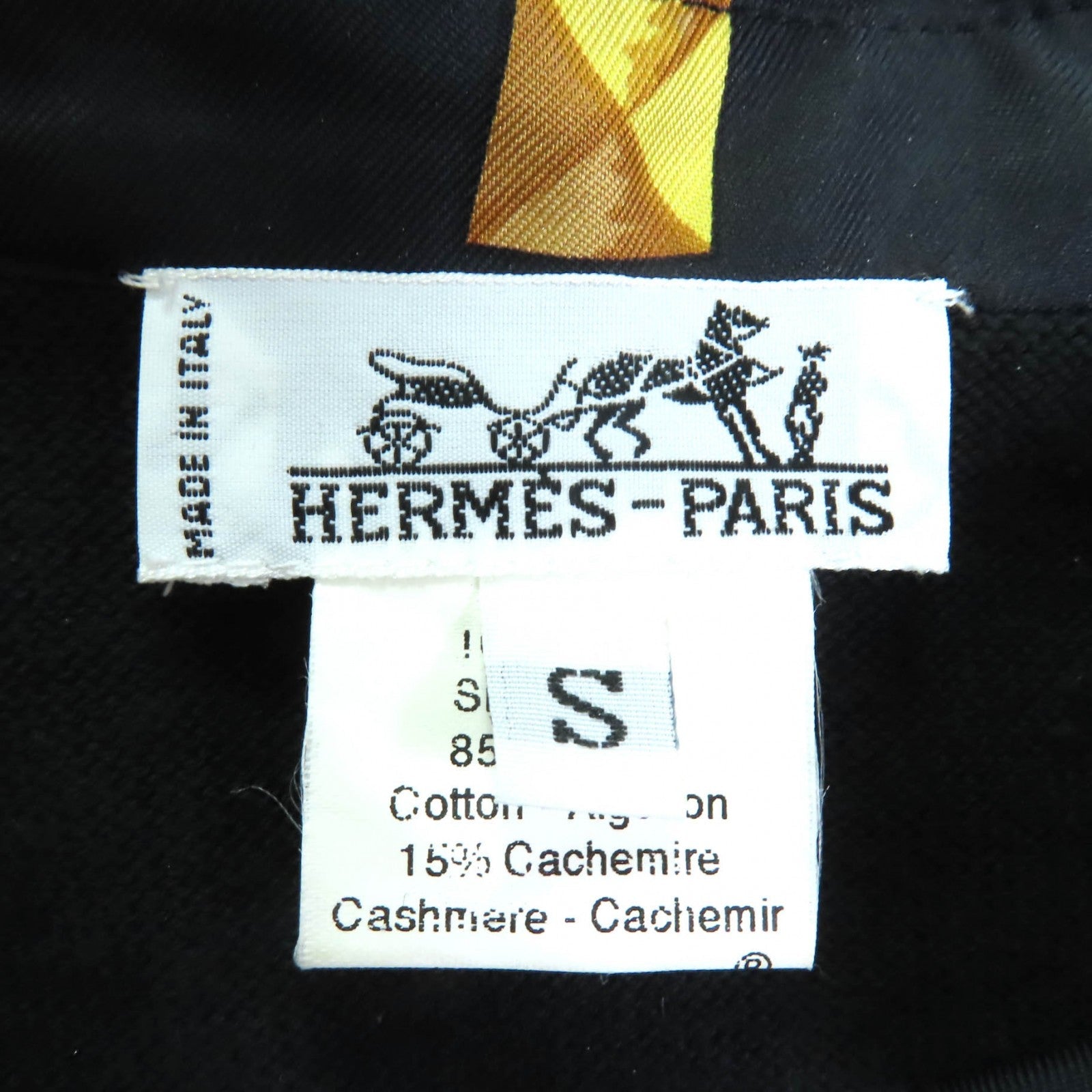エルメス LES CLES THE KEYS シルク長袖ポロシャツ S