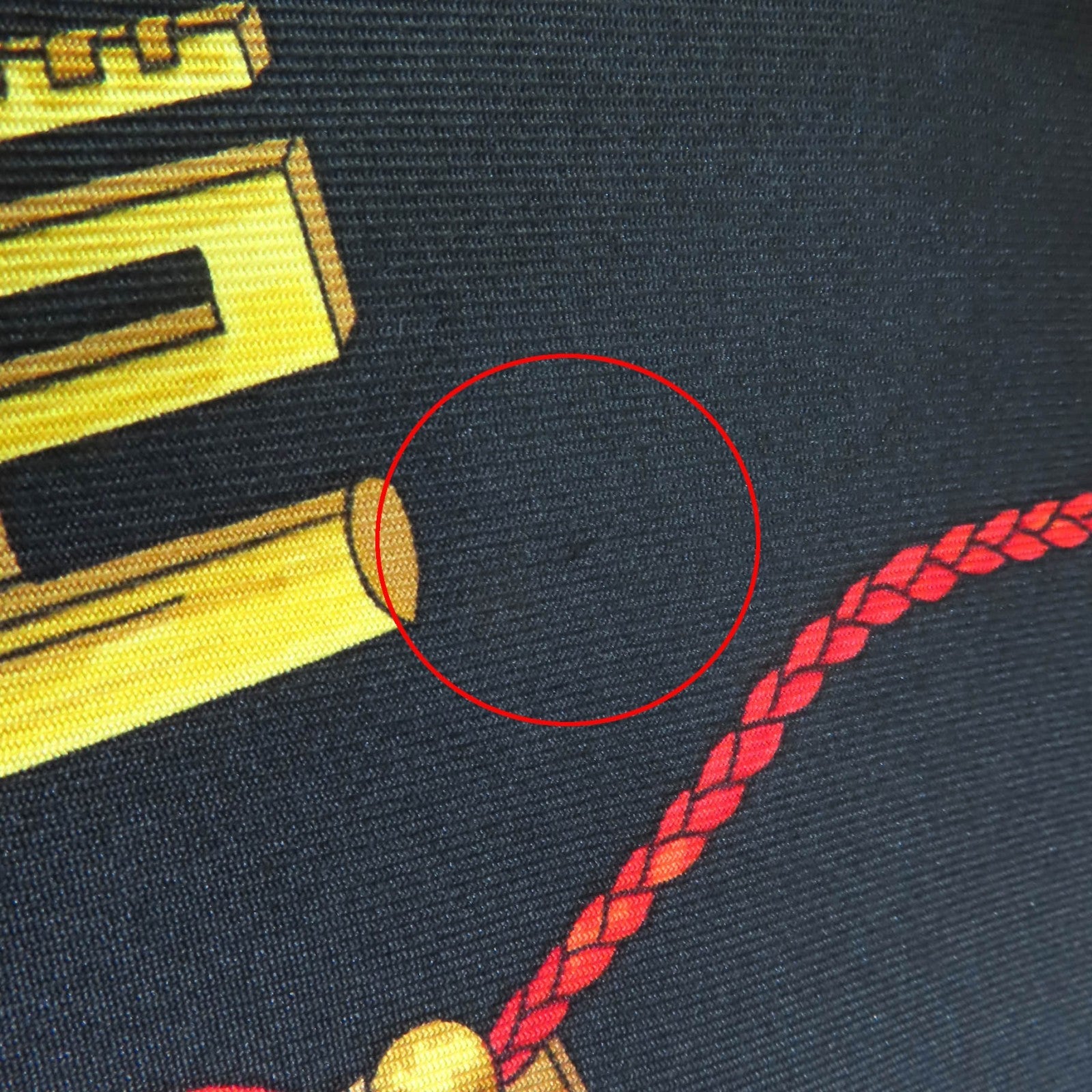 エルメス LES CLES THE KEYS シルク長袖ポロシャツ S
