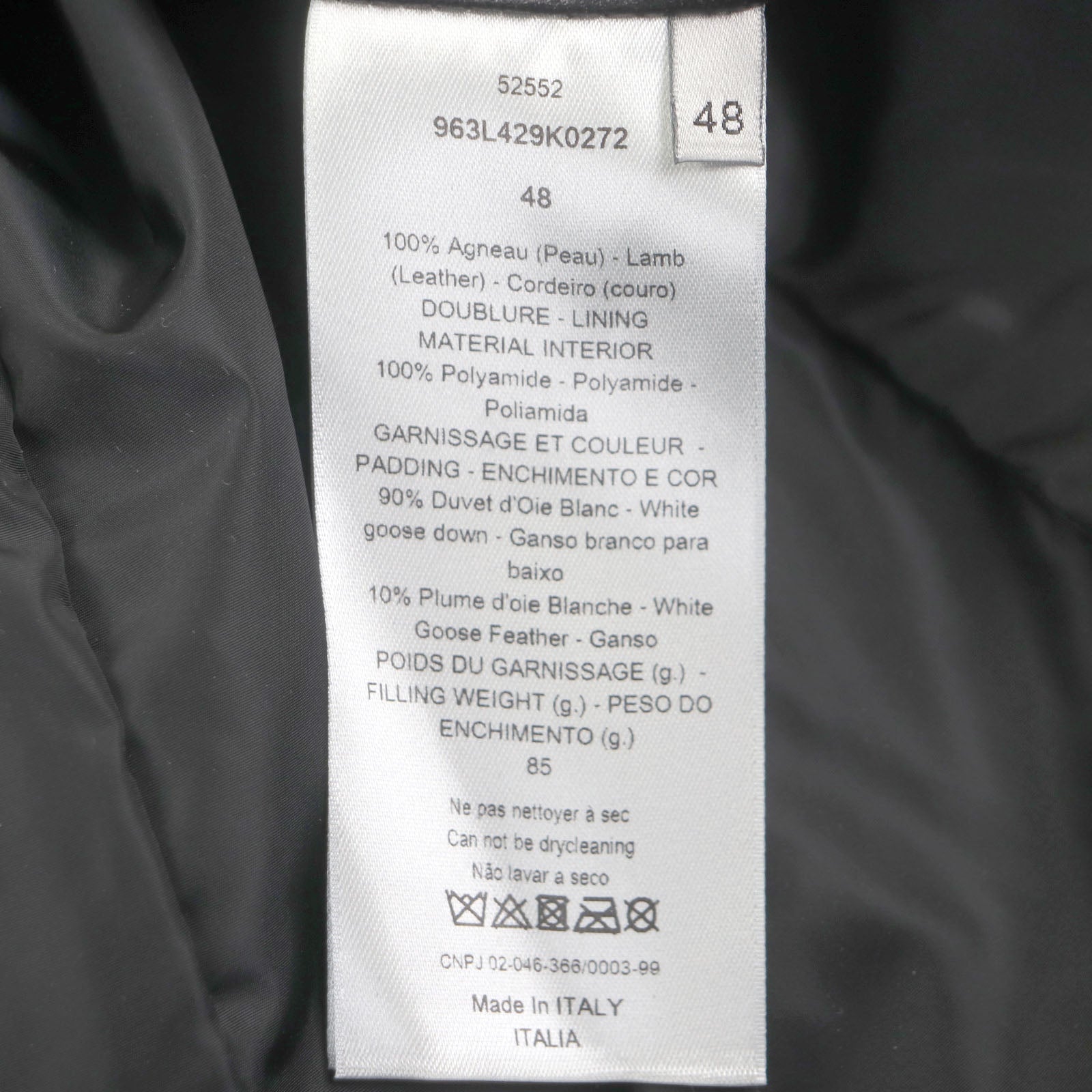 Dior ダウン ジャケット ラム レザー ジャケット